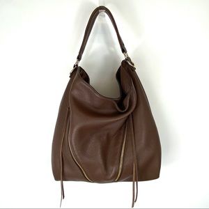 Rebecca Minkoff chocolate brown leather Moto Hobo